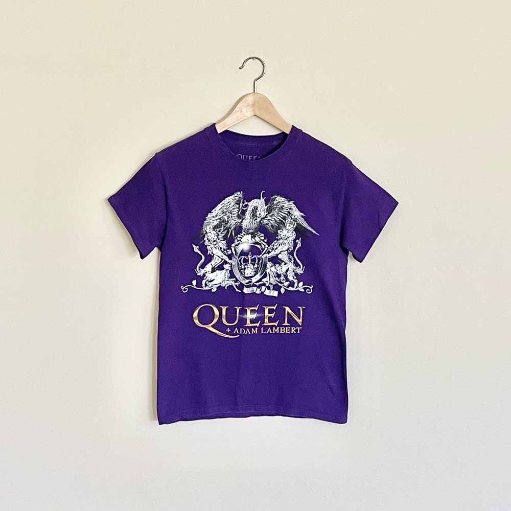 Queen + Adam Lambert 2019 Rhapsody Tour Purple Concert T Shirt Adult size Small